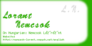 lorant nemcsok business card